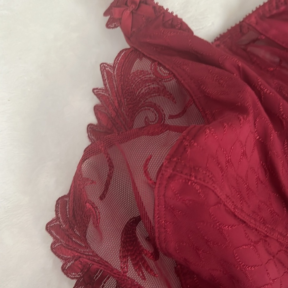 EMPREINTE Elegant Maroon Lace Bra 38G - Picture 5 of 7